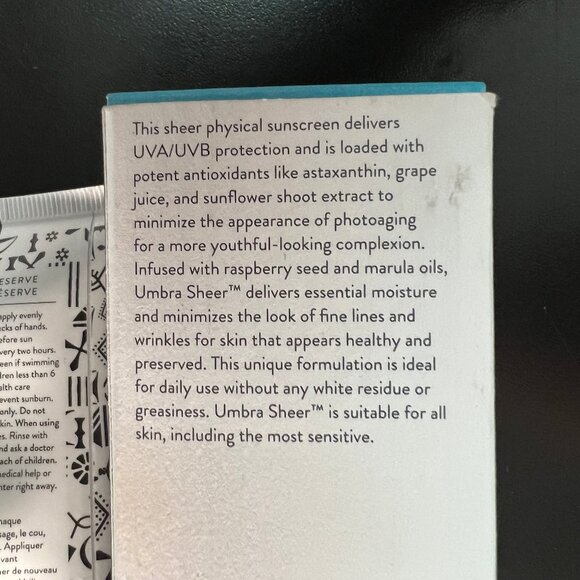 Facial sunscreen SPF 30 Umbra Sheer (Physical Daily Defense) 90 ml - Picture 3 of 6